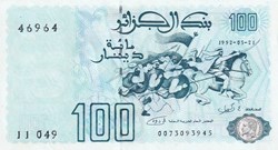 1992 Pick137a 46964 100 د.ج - Dinar algérien Unc (20) radar