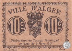 Ville d'Alger- 9/3/1917 10 Centimes Beige (1)