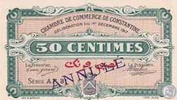 140-14- 1/12/1917 Constantine 50 Centimes Cdc Séries ANNULÉ