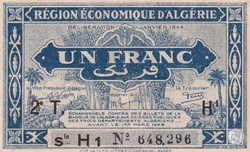 1944 H1 Pick101 1 Franc algérien Unc