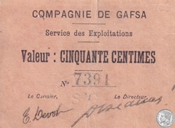 Compagnie de GAFSA 50 Centimes 1916
