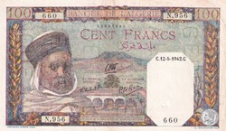 1942 Pick88 100 Franc algérien 660 Sup