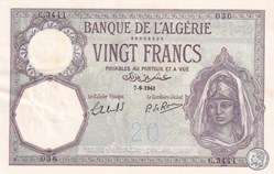 1941 Pick78c.2i  20 Franc algérien Spl 036