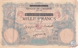 1942 Pick31 876 1 000 F - Franc tunisien état B+