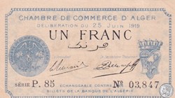 137-12-25/6/1919 Alger 1 Franc Cdc.(3)