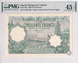 1937  Pick80    50 Franc algérien PMG 45