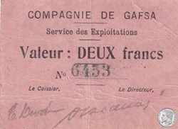 Compagnie de GAFSA 2 Francs 1916