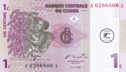 1997 Pick80a 1 c - Centime congolais Unc