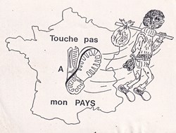 ANCIEN autocollant TOUCHE PAS A LA FRANCE OAS