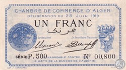 137-12-25/6/1919 Alger 1 Franc Cdc.(8)