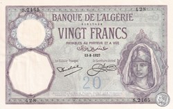 1927 Pick78b  20 Franc algérien 428 SPL