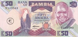 1986 Pick28a 50 ZK - Kwacha zambien Unc