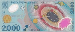 2.000 Lei  Banca Naţională a României  	 1999  Material	 Polymer Unc Pick  111b