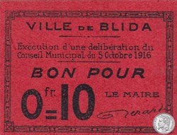BLIDA 5 - 0,10 franc 1916