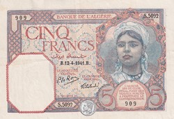 1941 Pick77b.1 5 francs Type 1924 « Numéros inversés » Sup