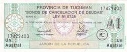 1985 PickS2703a 1 ₳ - Austral argentin Unc