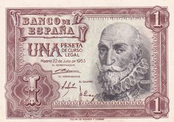 1953 Pick 144 1 Peseta Banco de España Unc