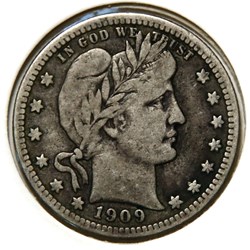 ¼ Dollar - Barber Quarter, 1909