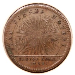 Louis XV, Trésor royal. 1754 Cuivre.