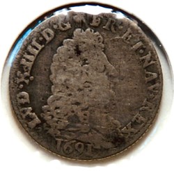 Douzième d'écu aux 8L 1691L♔