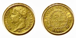 20 Fr. Empire Français 1809 W - Napoléon Tête laurée.