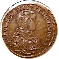 Charles II, Bureau des Finances. 1671 Bruxelles, Cuivre.