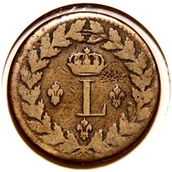 Louis XVIII - Un décime à l’L couronnée 1815𝐁𝐁