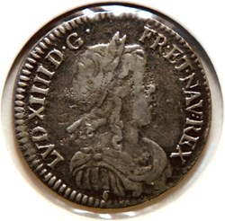Douzième d'écu à la mèche longue 1658&