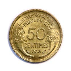50 centimes Morlon 1939, bronze aluminium