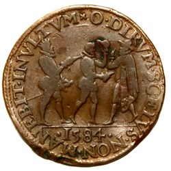 Dix sept provinces. 1584, Cuivre. Assassinat du Prince d'Orange