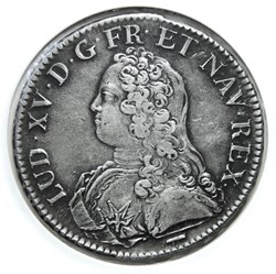 Louis XV 1727W Écu aux branches d'olivier