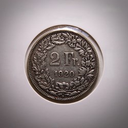 2 Francs 1920 B Helvetia debout