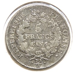5 Fr, Union et Force. An 6/5 𝐖 (1798).