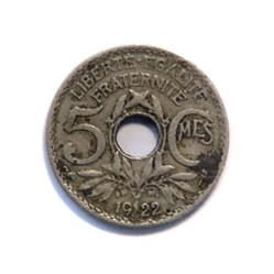 5 centimes Lindauer 1922, petit module