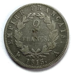 2 Fr. Cents-jours 1815 A - Napoléon Tête laurée.