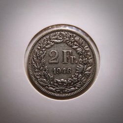 2 Francs 1946 B Helvetia debout