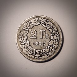 2 Francs 1875 B Helvetia debout