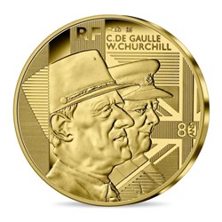 5€ Or 2021 De Gaulle-Churchill.