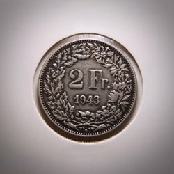 2 Francs 1943 B Helvetia debout