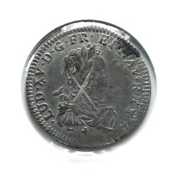 Louis XV 1721W Sixième d'écu de France