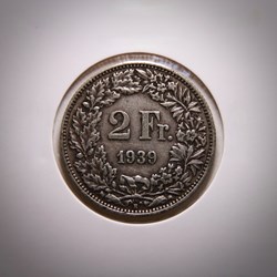 2 Francs 1939 B Helvetia debout