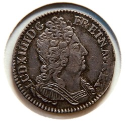 Dixième d'écu aux 3 couronnes 1715W