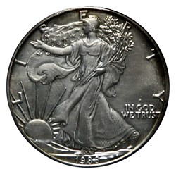 1 Dollar - Silver Eagle, 1988 (San Francisco ou West Point)