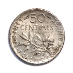 50 centimes 1920, Semeuse