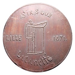 Médaille satyrique - 6 sous, la canette (1871)