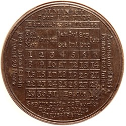 Louis XVI, Almanach. 1778 Cuivre.