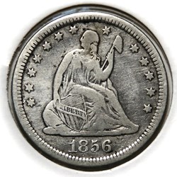 ¼ Dollar - Seated Liberty Quarter, 1856