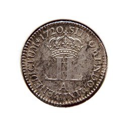 Louis XV 1720A Livre d'argent fin