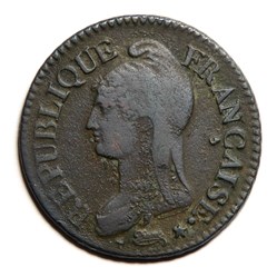 5 Centimes, grand module. An 5 W.