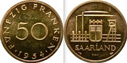 Sarre - 50 Franken 1954 (Essai)